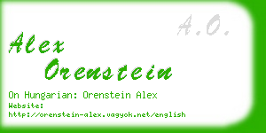 alex orenstein business card